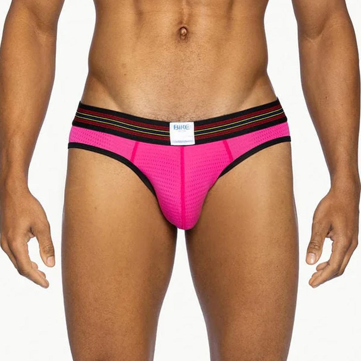 Hot Pink Mesh Brief by Bike Athletic