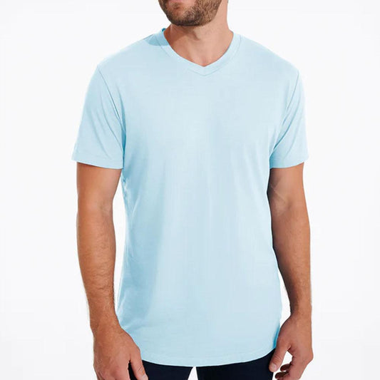 Softest V Neck T-Shirt in Light Blue by Swet Tailor (ST-3007)