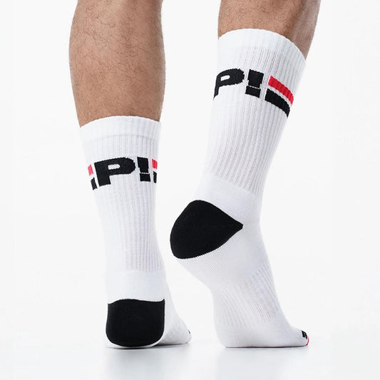Circuit White/Red/Black Crew Socks by PUMP! Underwear