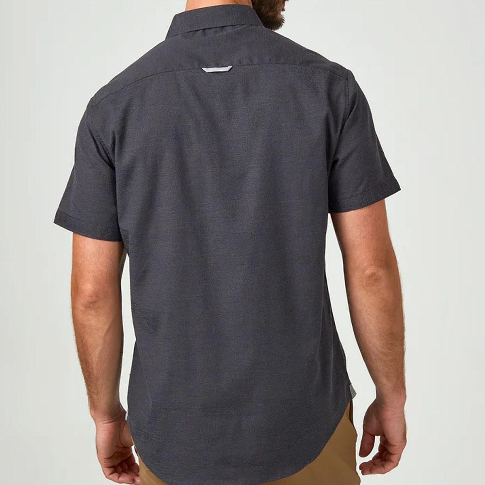 Rhodes Black Short Sleeve Patterned Shirt by 7Diamonds (SMK-7472)