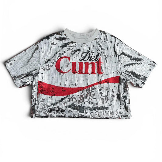Diet C*nt Sequined Crop Top