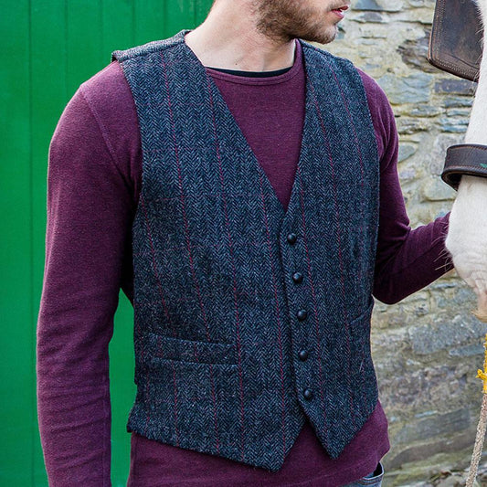 Charcoal Irish Wool Tweed Waistcoat by Mucros Weavers (WC31)