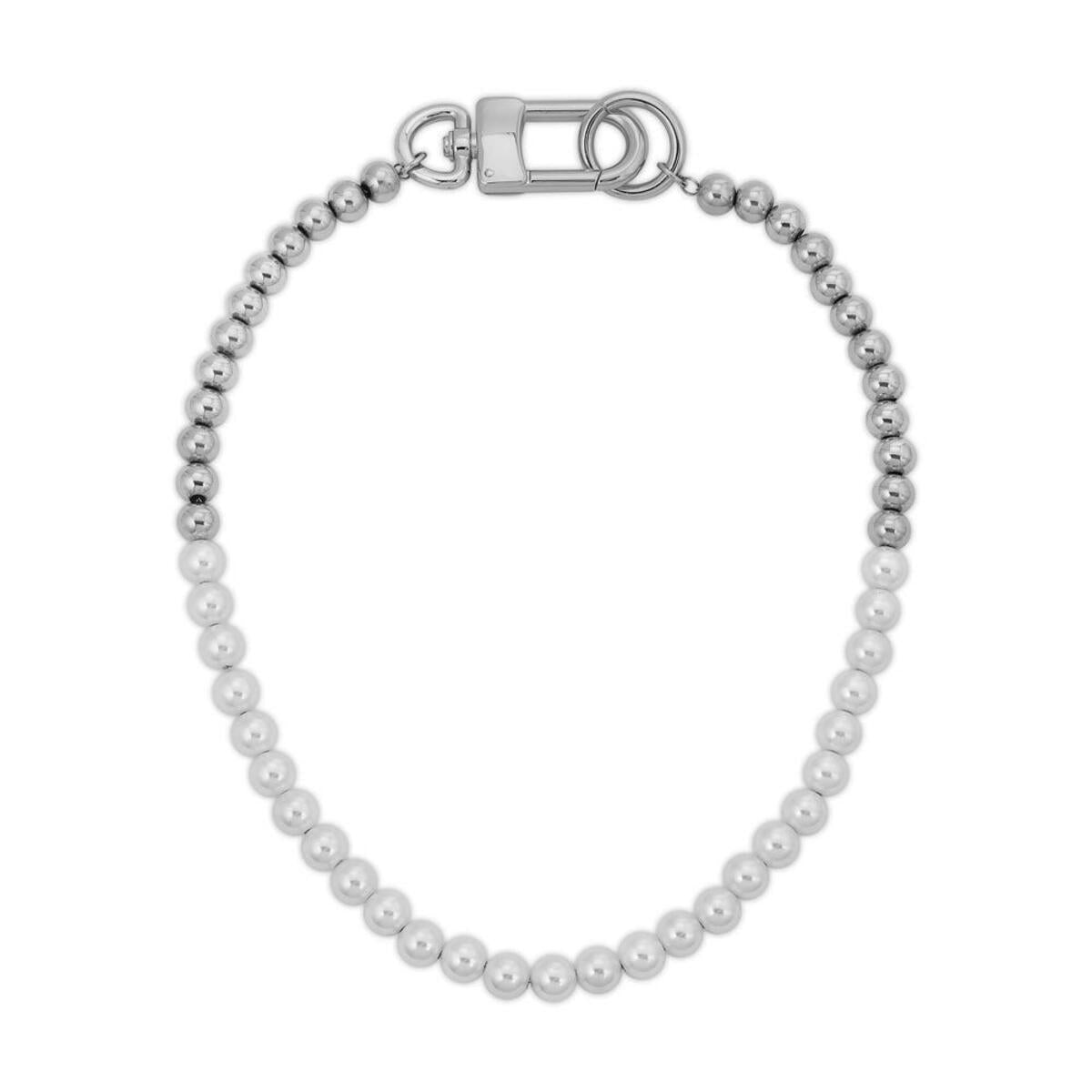 White Gold Half Pearl Chain by Gold Gods