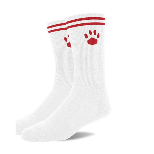 White/Red Paw Socks by Prowler Red