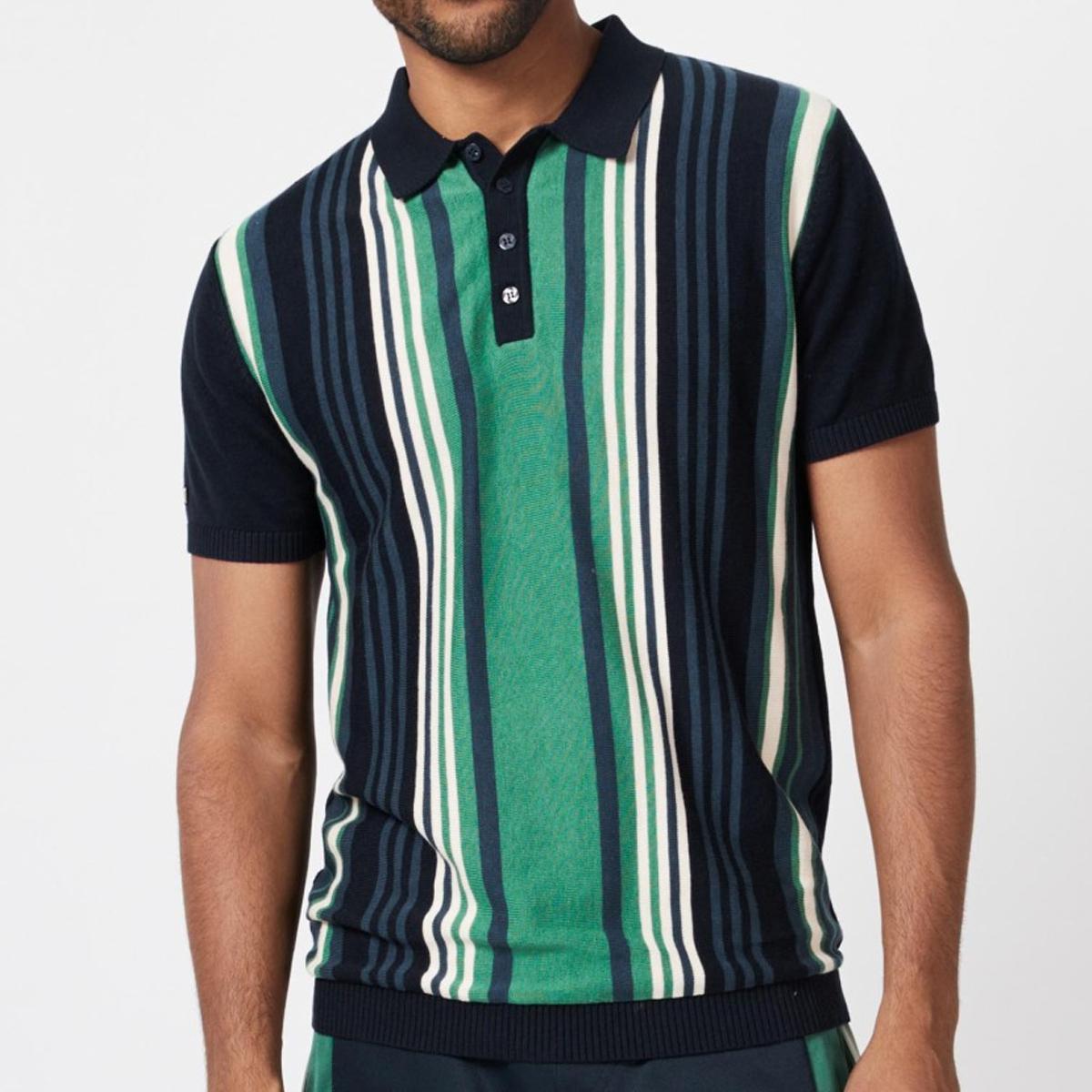 Mystics Blue and Green Knitted Polo Shirt by 4funkyflavours