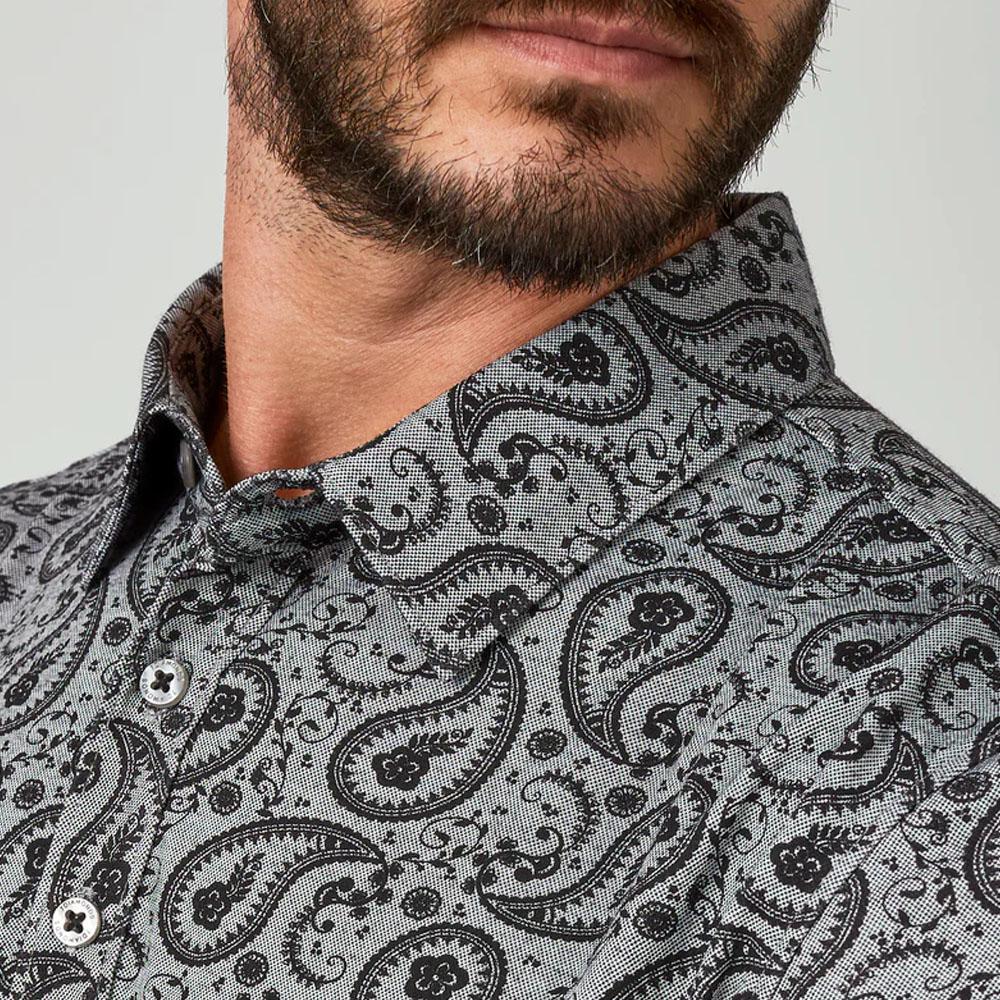 Palmer Grey Pima Paisley Polo by 7Diamonds (SMP-1569)