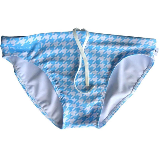 Protagonist Sky Blue Houndstooth Swim Briefs by Smithers Swimwear
