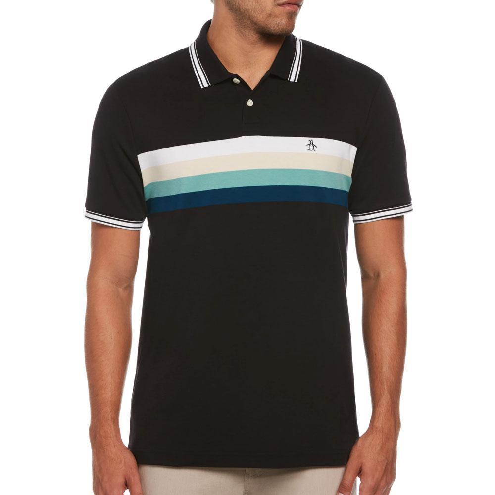 True Black Chest Stripe Cotton Polo by Original Penguin