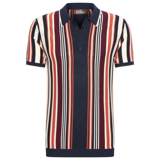 Reaching For Our Star Blue/Red/White Striped Knit Polo by 4funkyflavours