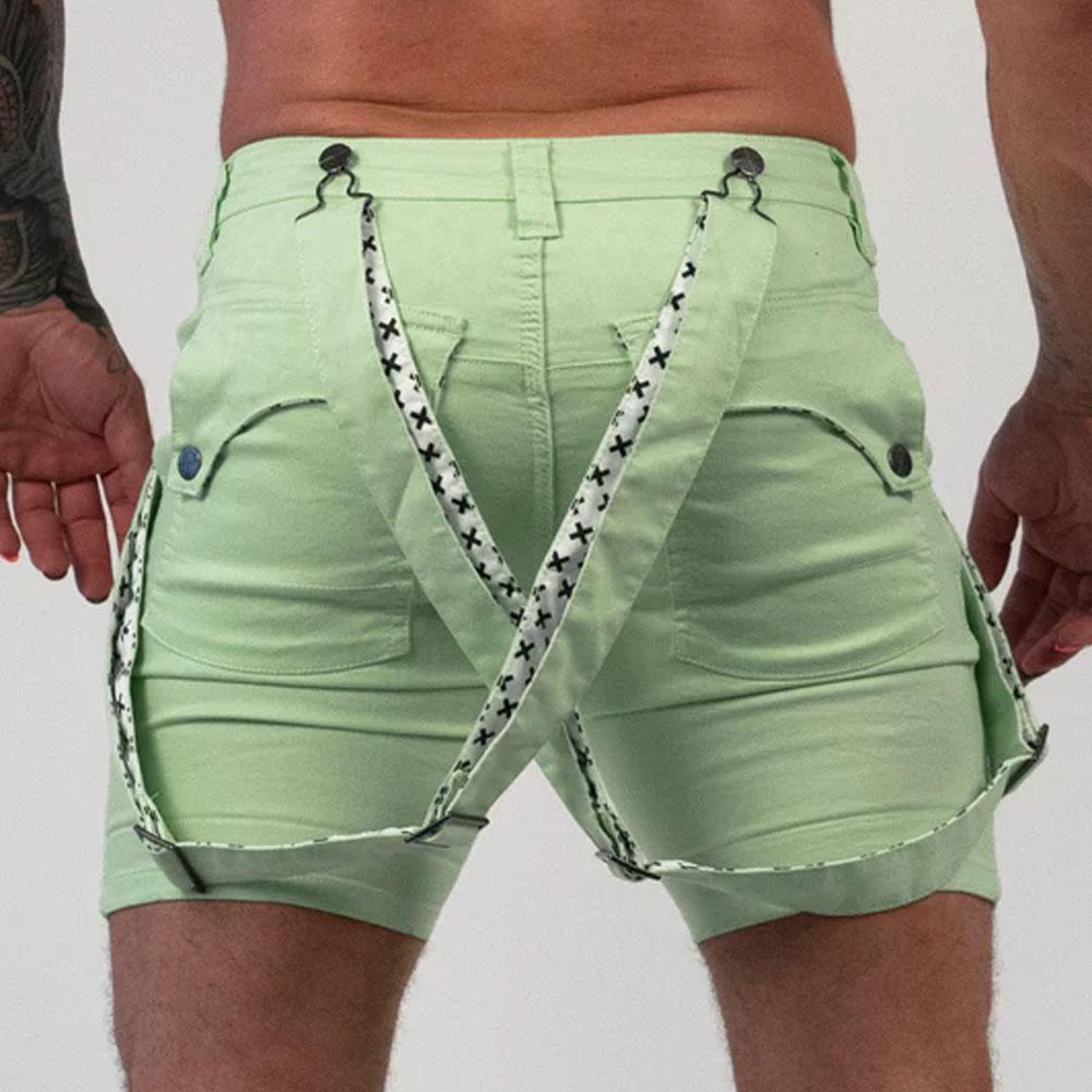 Linus Lime Romey Shorts with Wearable Straps by TigerXHorse Denim