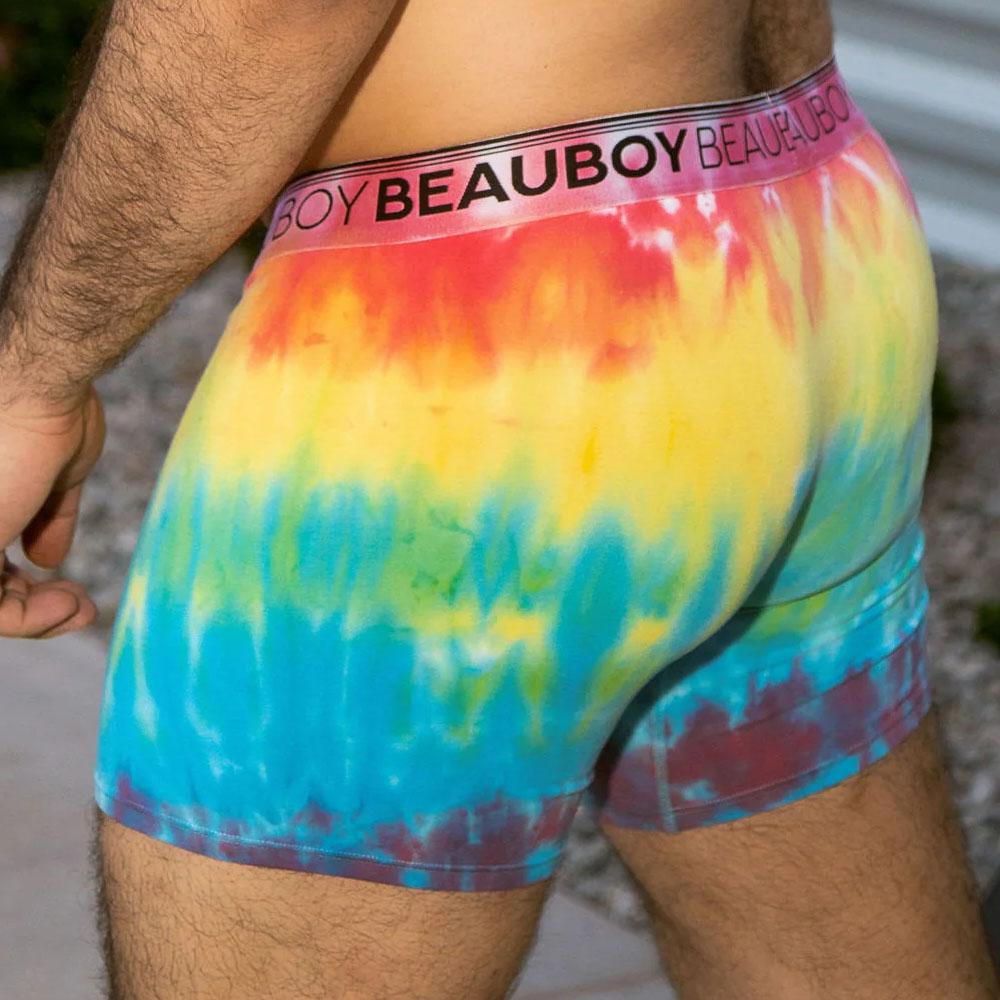 B Logo Rainbow Tie Dye Joxer Brief by Beauboy Menswear