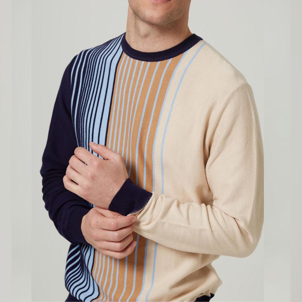 Remember When Navy/Ecru Striped Cotton Sweater from 4funkyflavours