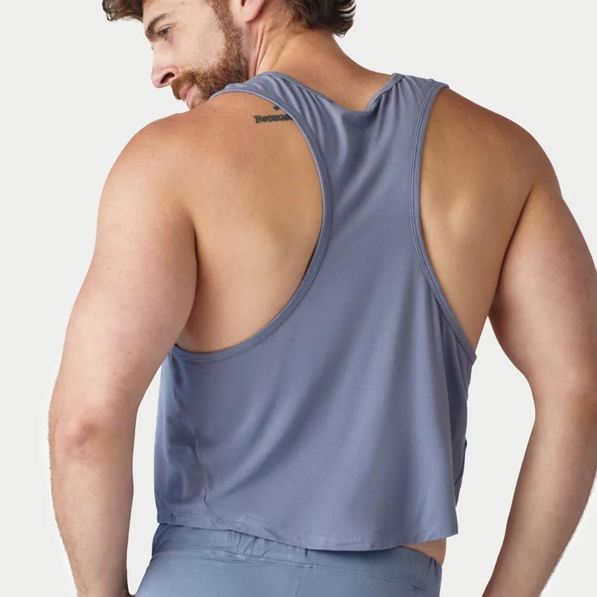 CLOUD Steel Blue Crop Tank by Awry Menswear