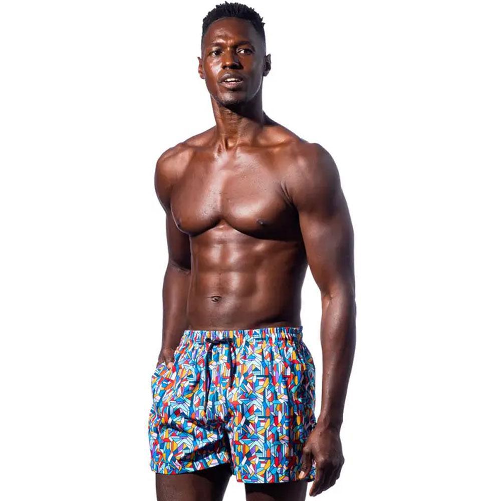 Holy Mosaic! Multicolor Swim Trunks by Eight X