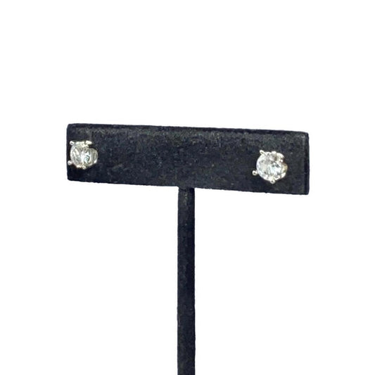 Round Cut Diamond Stud Earring in White Gold by Gold Gods