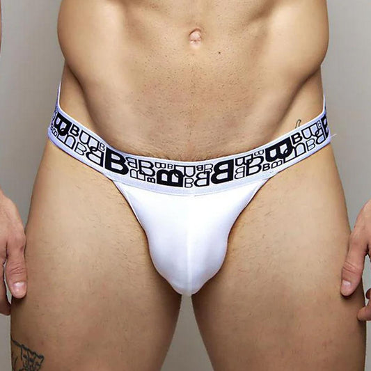 White Jock Brief B Logo by Beauboy Menswear