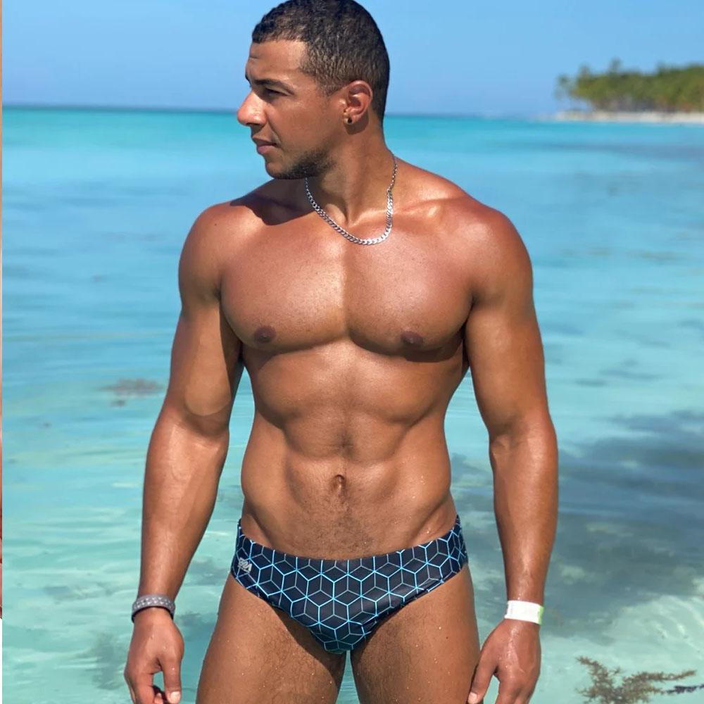 Radiant Navy/Aqua Swim Briefs by Garcon