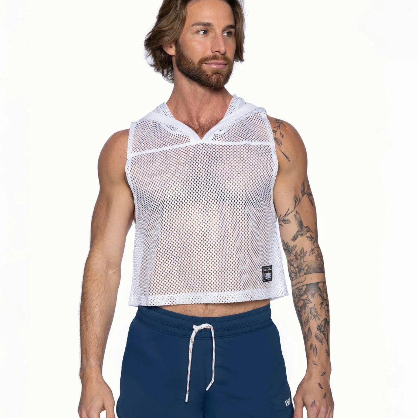 White Hooded Sleeveless Practice Jersey by Bike Athletic