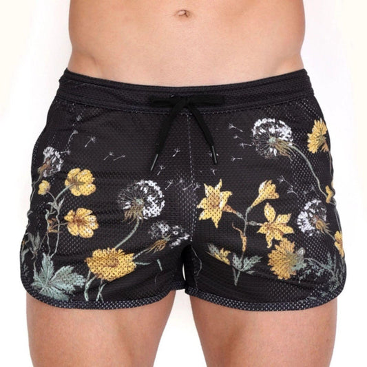 Black Dandelion Mesh Shorts by Skull & Bones