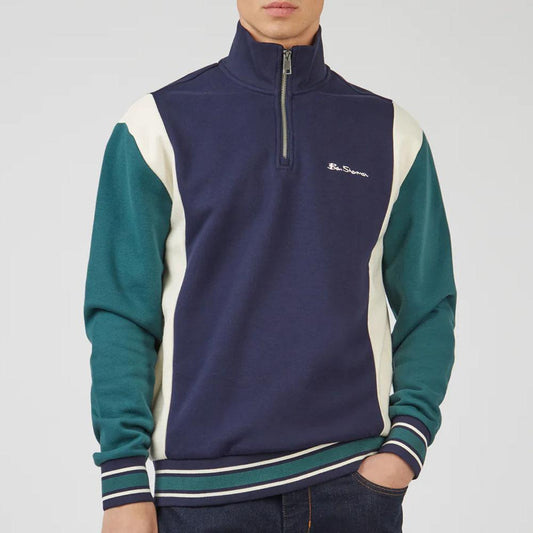 Colorblock Marine Half-Zip Sport Sweatshirt by Ben Sherman