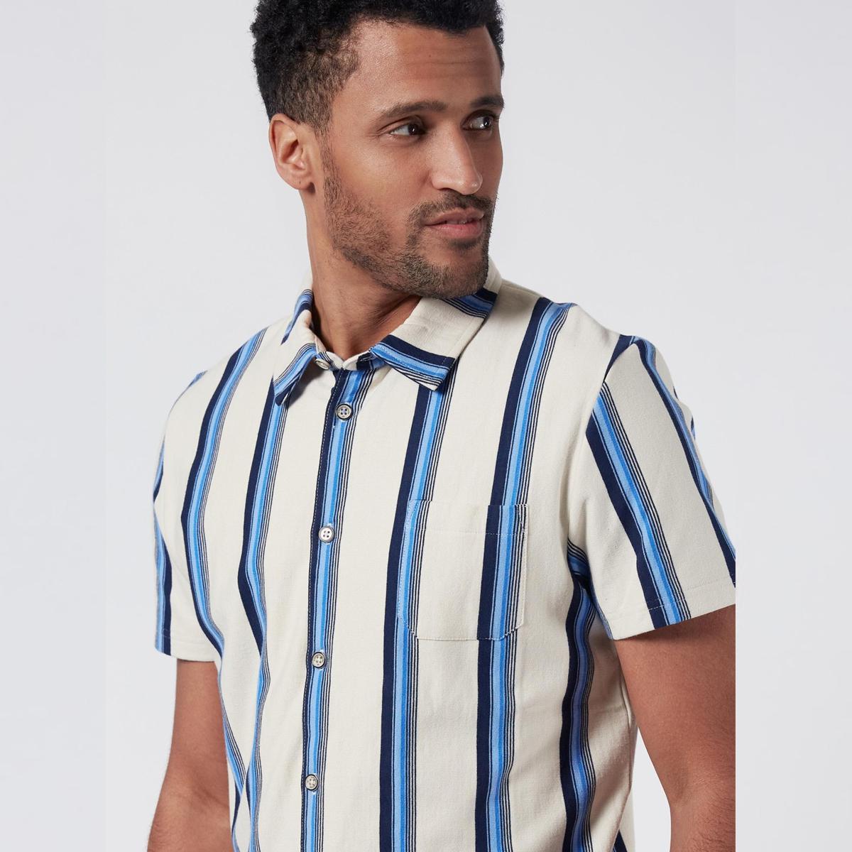 Fate White/Blue Striped Short Sleeve Shirt by 4funkyflavours