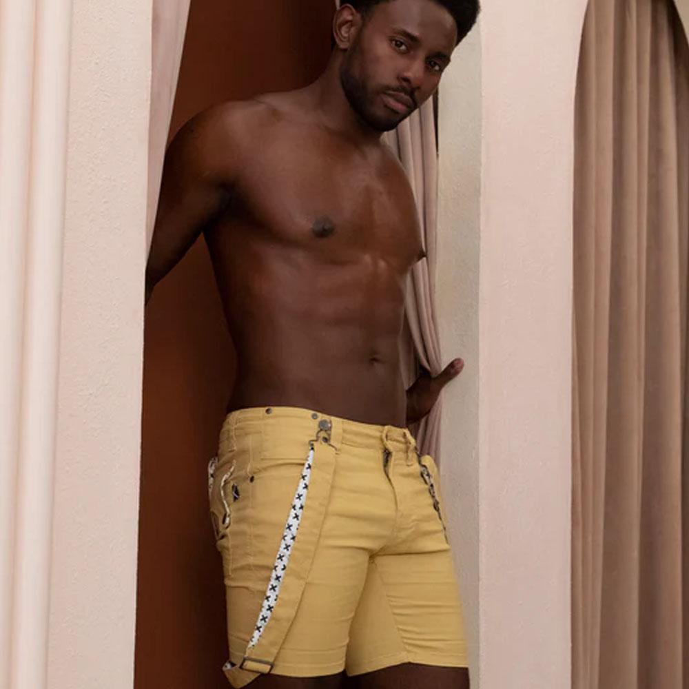 Tommy Toffee Romey Shorts with Wearable Straps by TigerXHorse Denim