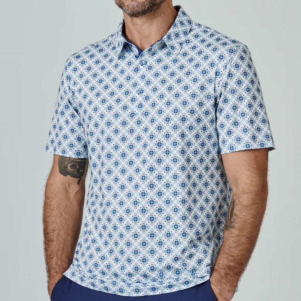 Leon Teal Patterned Polo by 7Diamonds (SMP-1643)