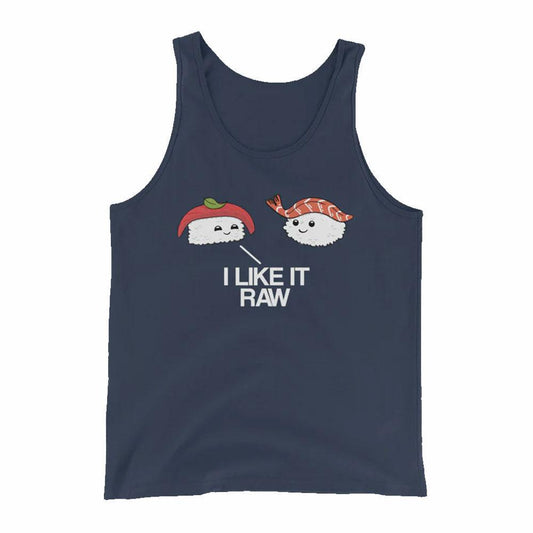 I like It Raw Navy Tank by Swish Embassy