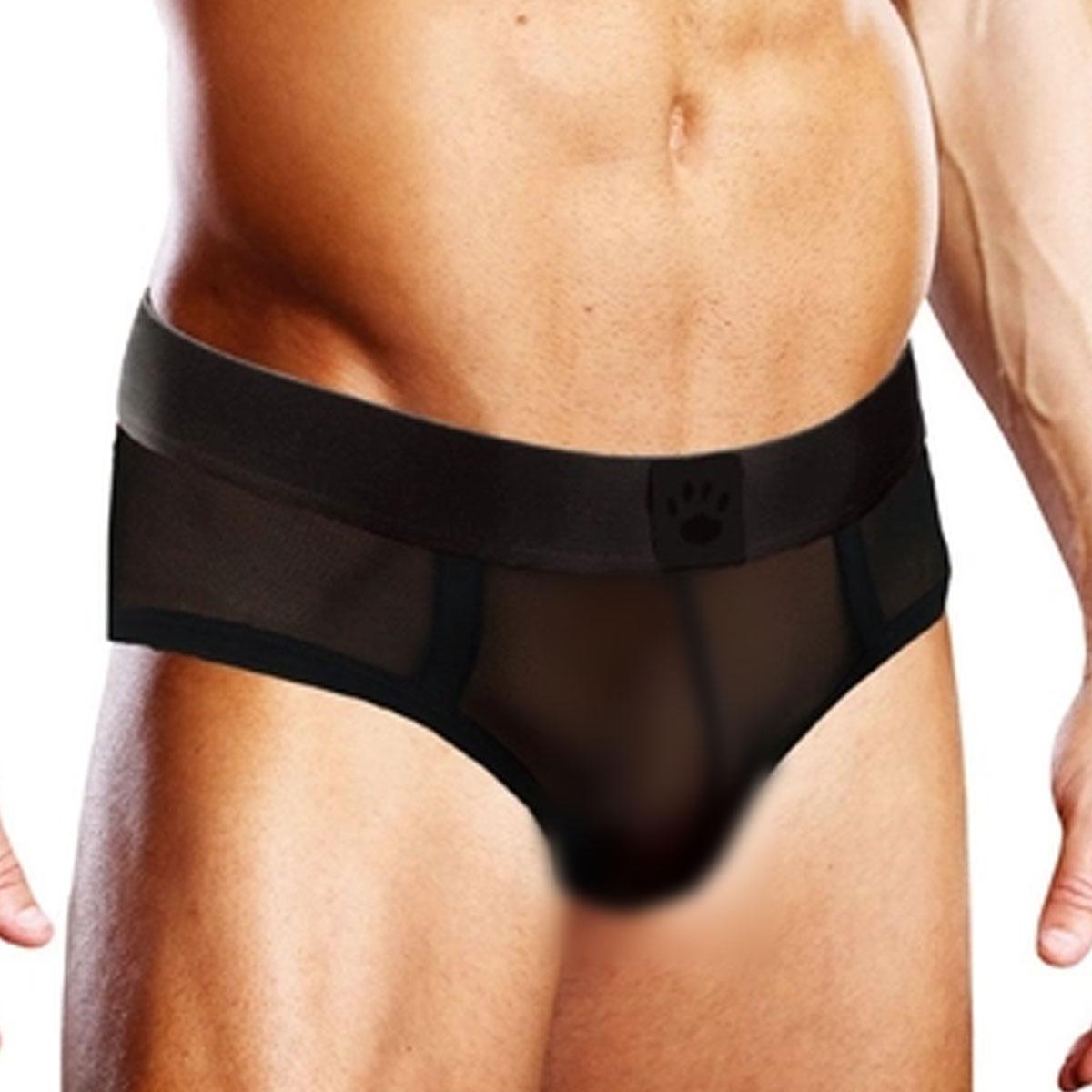 Black Mesh Briefs by Prowler Red