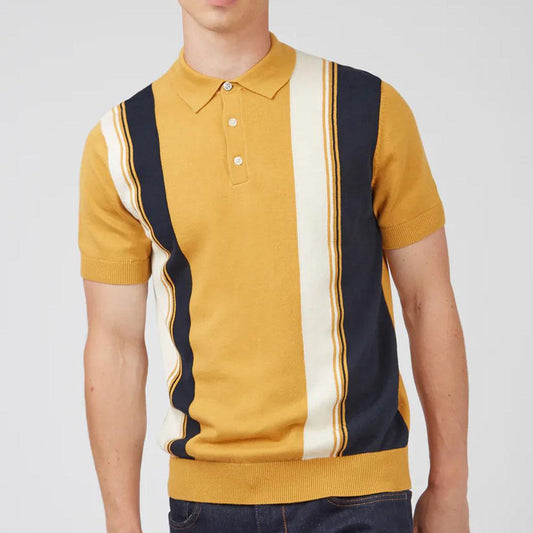 Signature Mod Sunflower Knit Colorblock Polo by Ben Sherman
