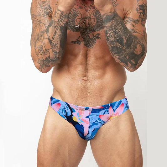 Chelsea Blue Floral Swim Brief by Richie Lifestyle