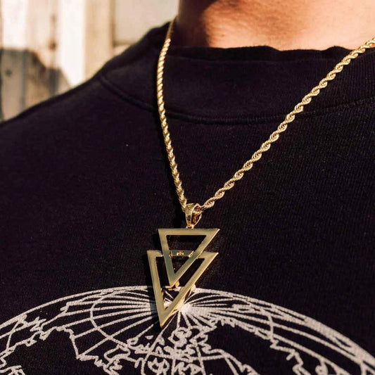 Gold Dual Arrow with 2.5MM 22" Rope Chain by Gold Gods