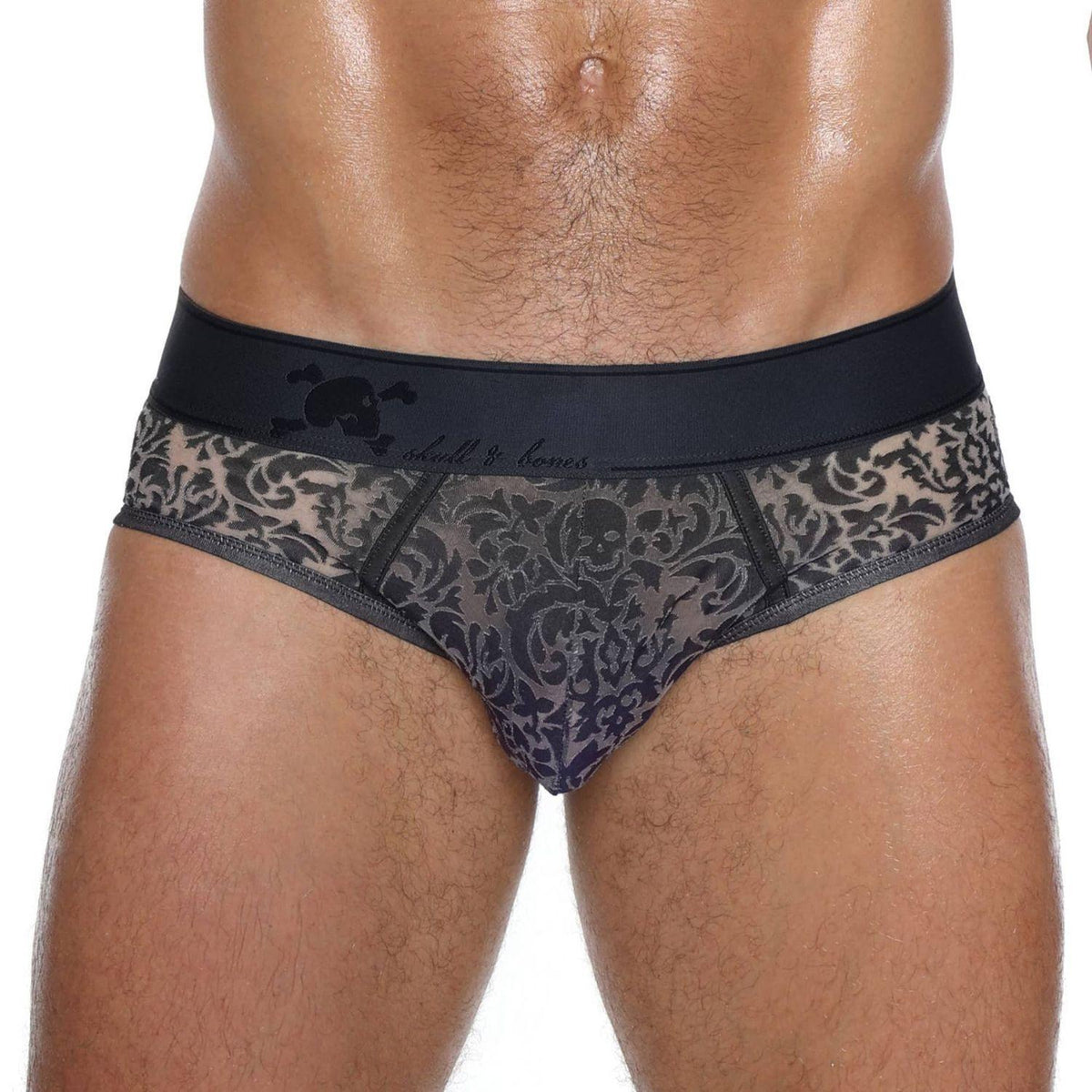 Grey Damask Ombre Burnout Brief by Skull & Bones