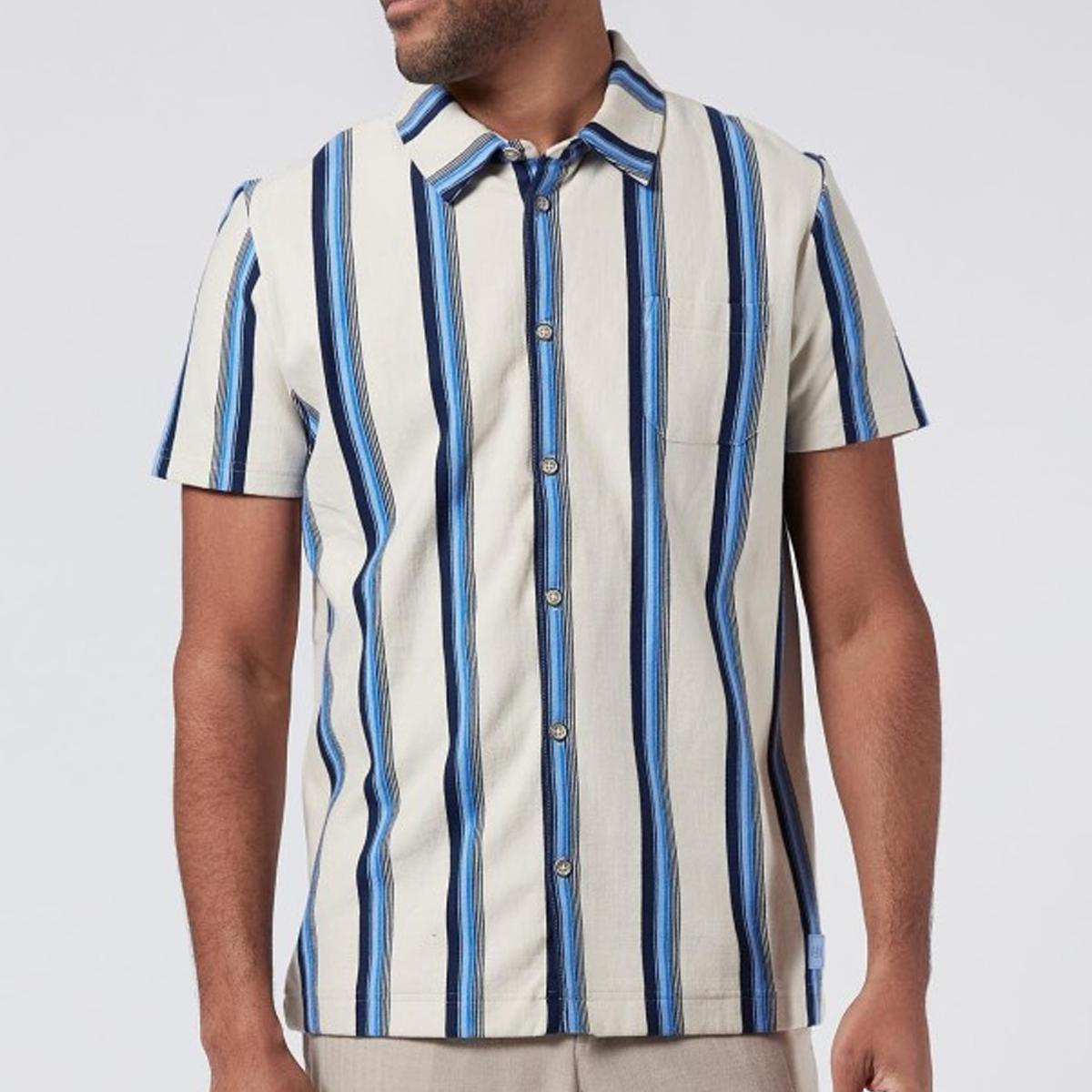 Fate White/Blue Striped Short Sleeve Shirt by 4funkyflavours