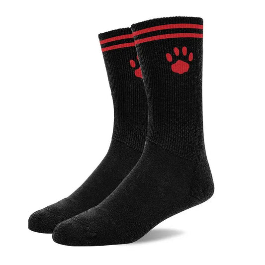 Black/Red Paw Socks by Prowler Red