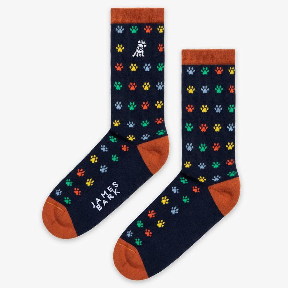 Paw Printed Socks with French Bulldog Logo by James Bark