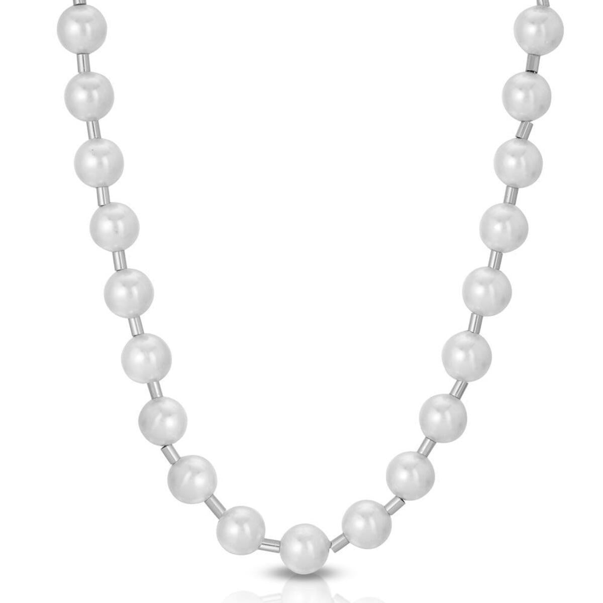 White Gold Full Pearl Chain by Gold Gods
