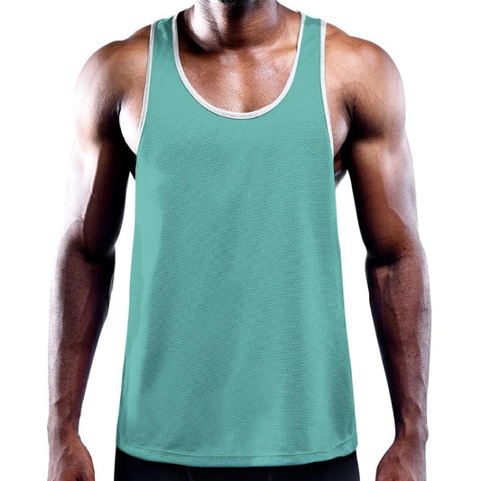 Aqua Blue Solid Color Y-Back Tank from Assassin Menswear