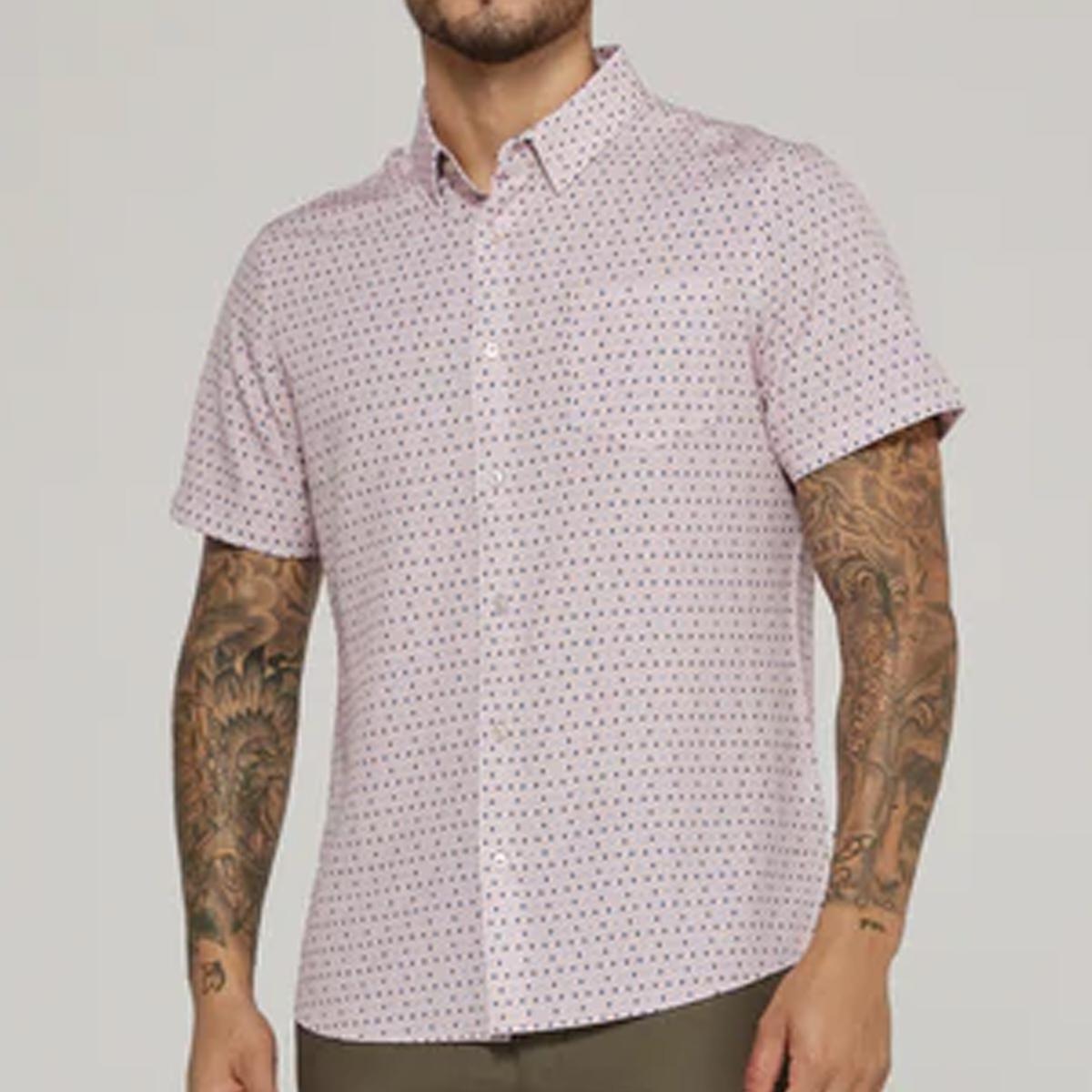 Calix Stone Rose Print Short Sleeve Shirt by 7 Diamonds