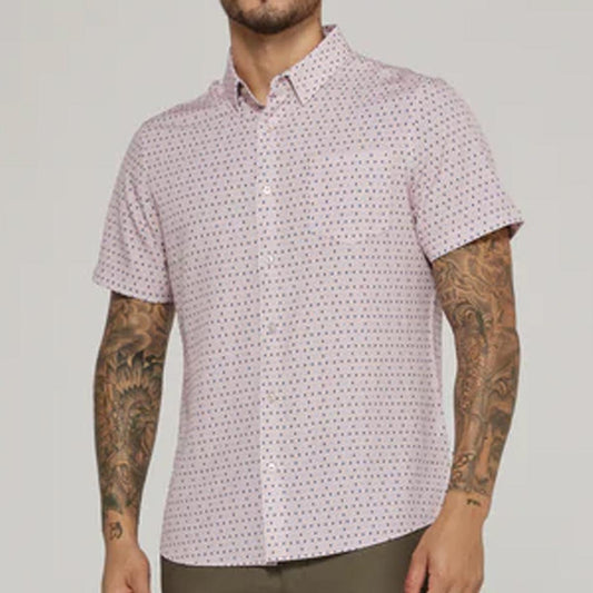 Calix Stone Rose Print Short Sleeve Shirt by 7 Diamonds