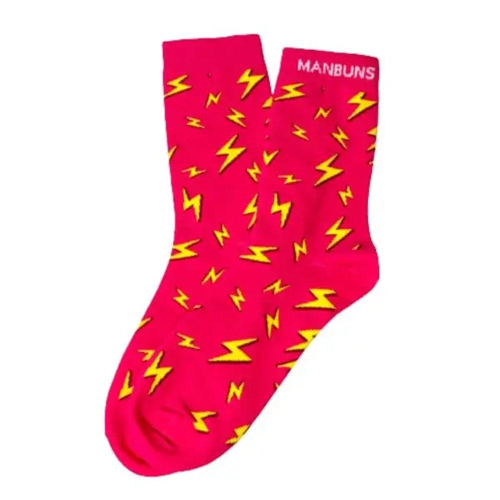 Pink Lightning Bolt Socks