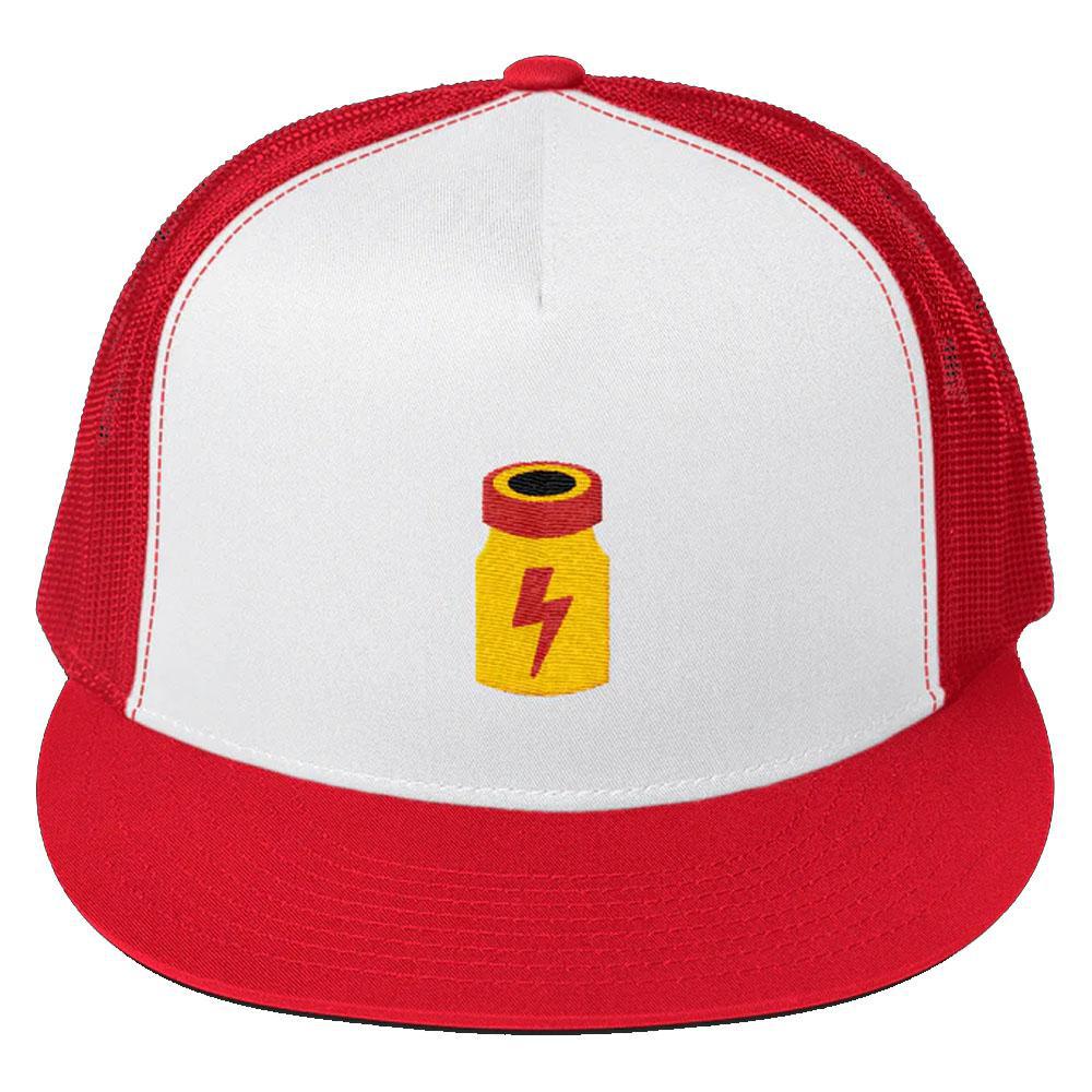 Poppers White/Red Trucker Hat by Swish Embassy