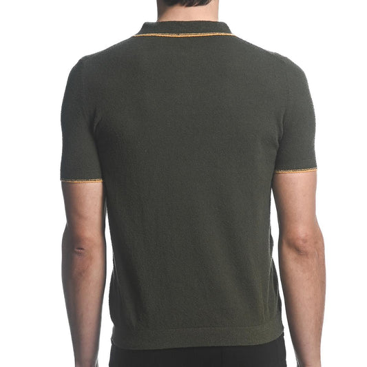Olive/Amber Lightweight Boucle Polo Shirt by Postmarc