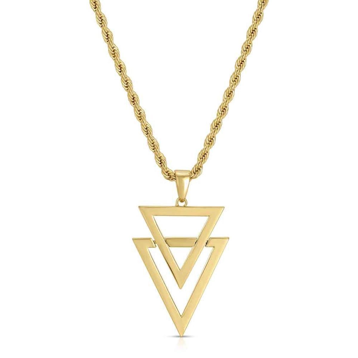 Gold Dual Arrow with 2.5MM 22" Rope Chain by Gold Gods