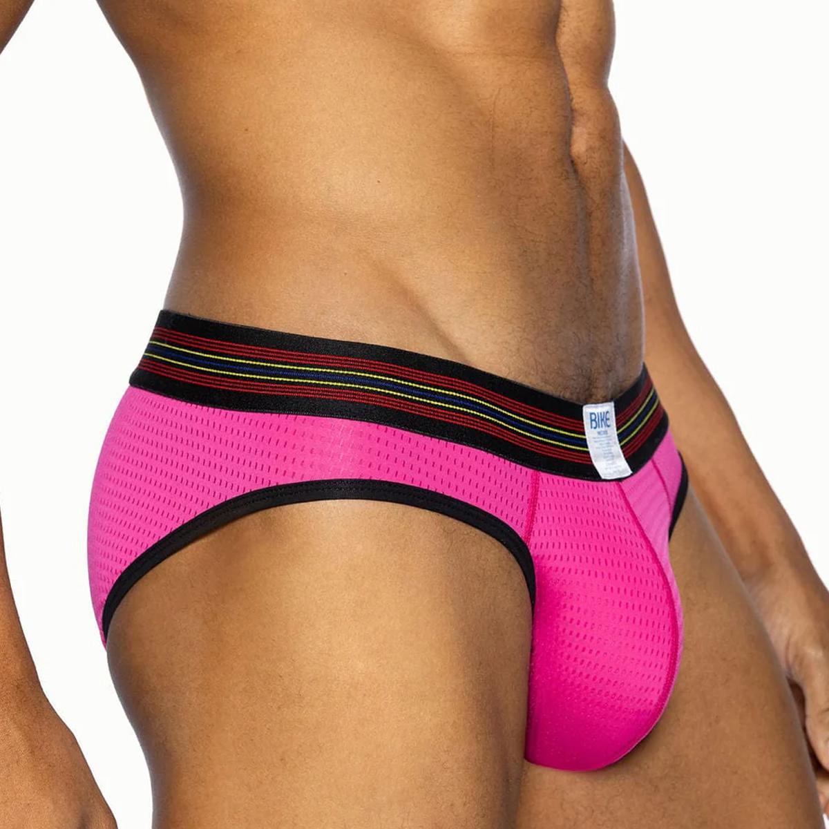 Hot Pink Mesh Brief by Bike Athletic