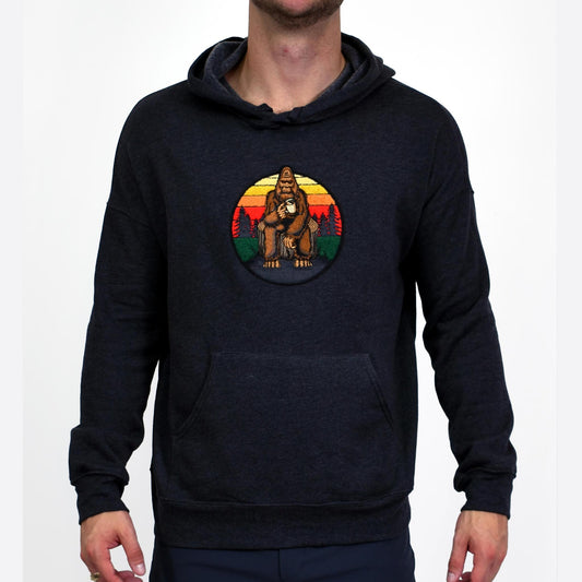 Caffeinated Big Foot Embroidered Charcoal Grey Pullover Hoodie by Assassin Menswear