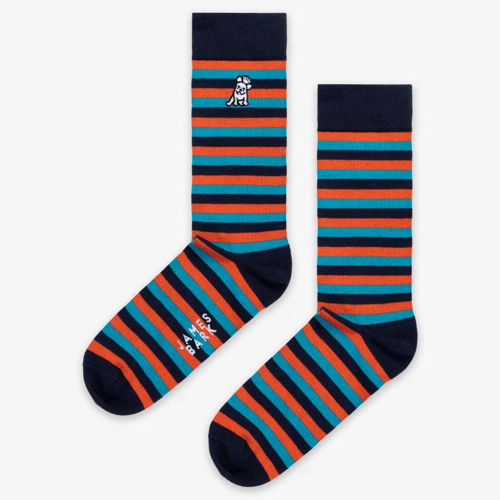Striped Socks with French Bulldog Logo by James Bark