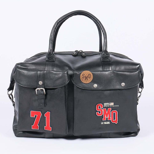 Steve McQueen Black Lambskin Leather Travel Bag