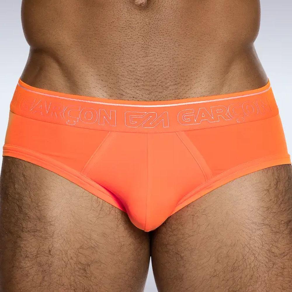 Neon Orange Bamboo Brief by Garcon