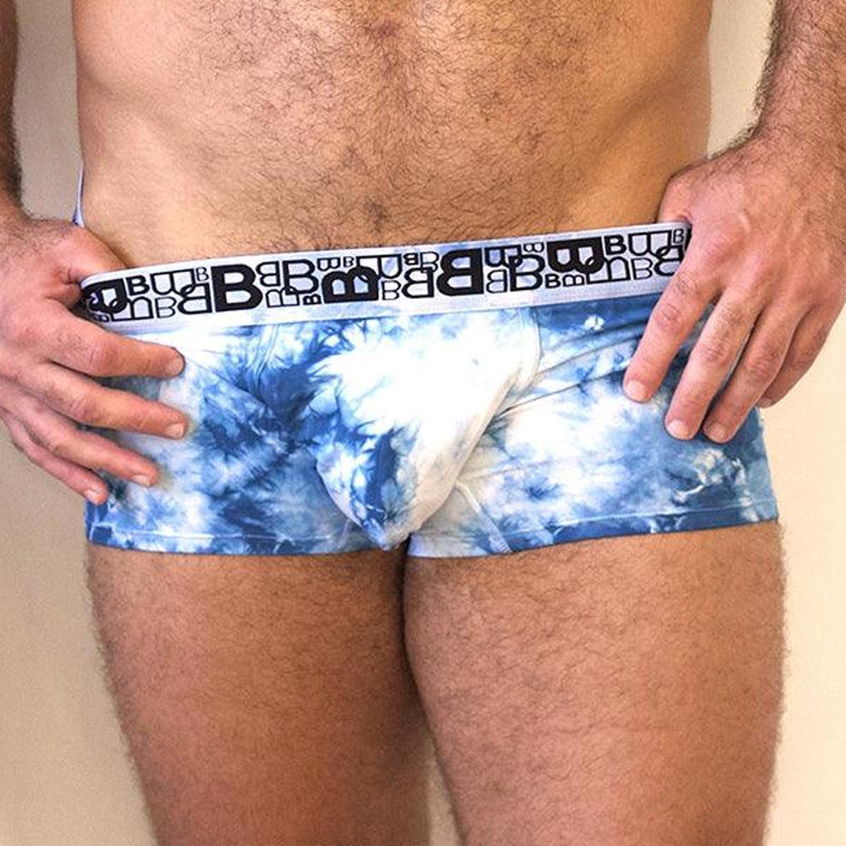 B Logo Blue Tie Dye Trunk by Beauboy Menswear